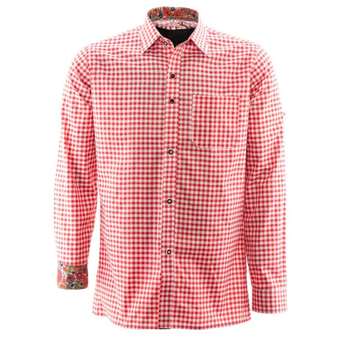 Overhemd lederhosen Rood Premium